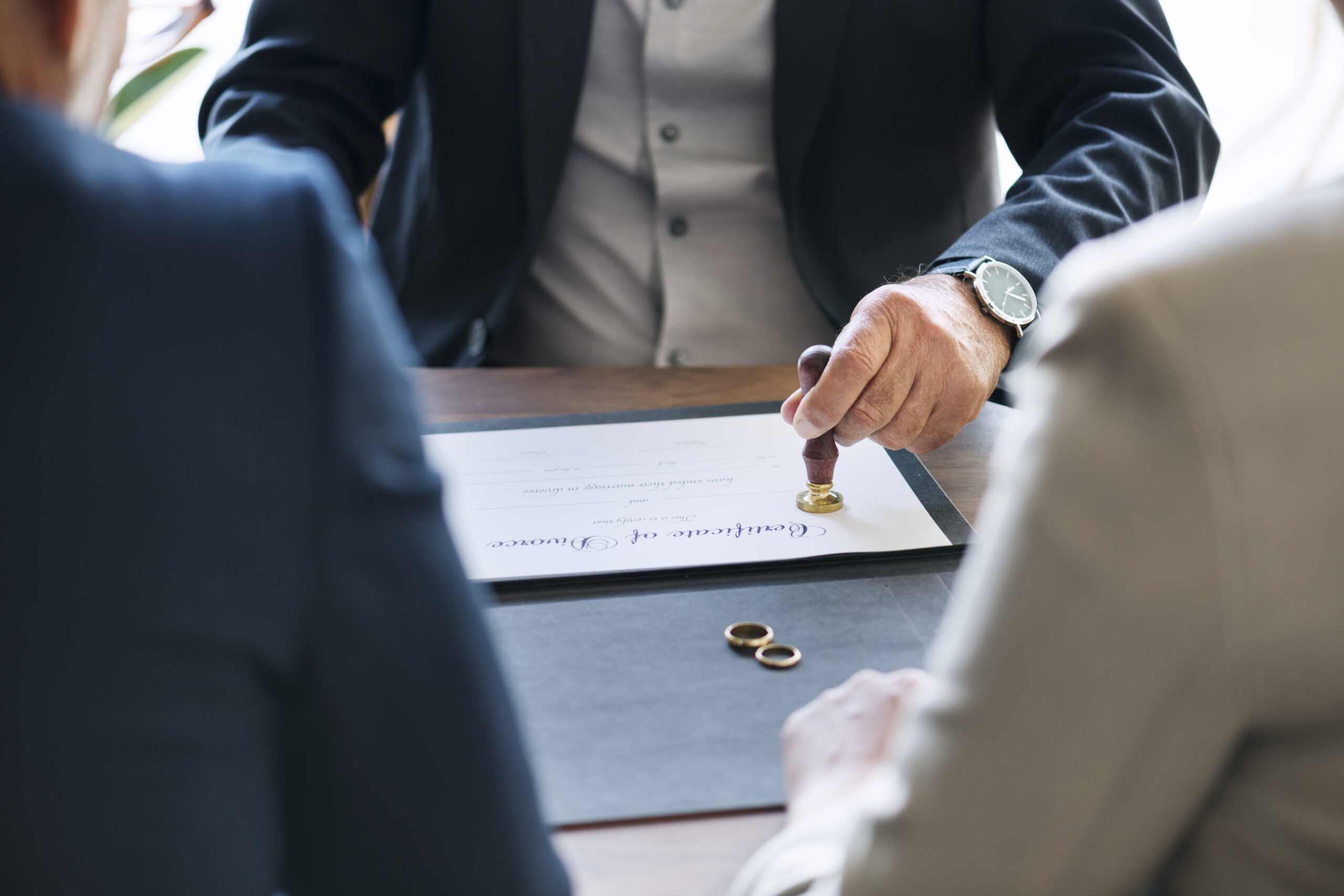 breakup marriage couple with divorce certification